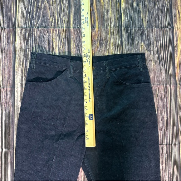Vintage Men's Levi's Corduroy Bell Bottom Pants Navy 646 Talon - Picture 8 of 9